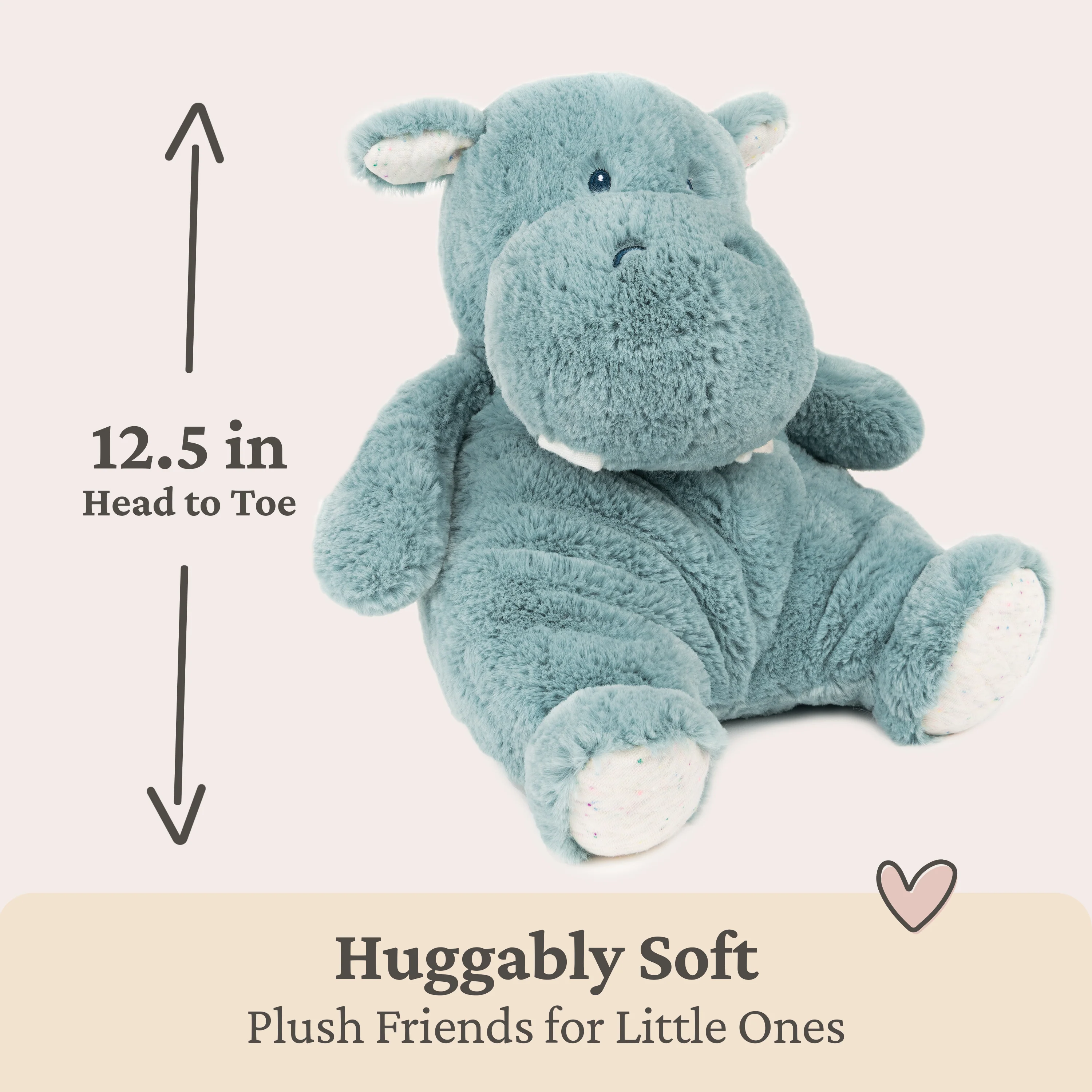 Oh So Snuggly Hippo, 12.5 in - Image 3